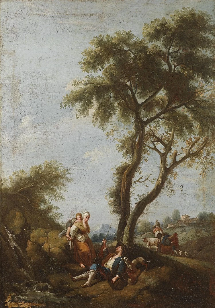 Paesaggio di campagna con figure